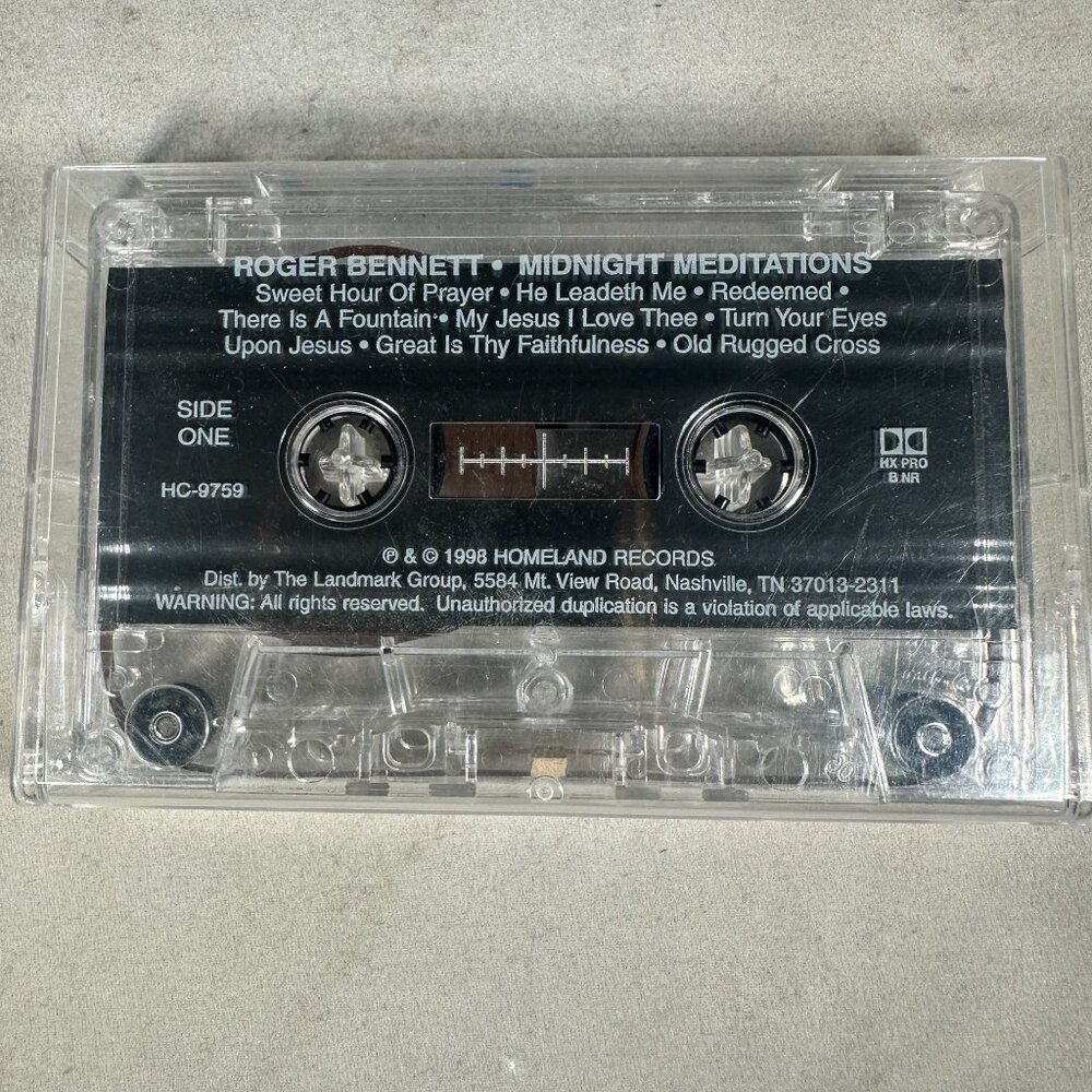 Roger Bennett Midnight Meditations 1998 Cassette Christian Music Homeland